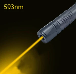 593nm Yellow Laser Pointer Pen Visible Dot Beam Signal Light Flashlight Kit - Picture 1 of 11