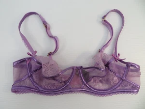 Honey Birdette Roisin Bra Purple Lilac Size 10C Floral Sheer - Fast Postage !! - Picture 1 of 7