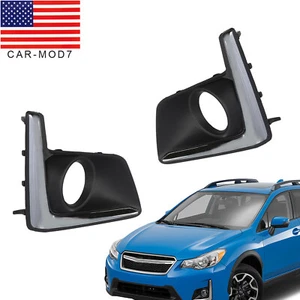 Fog Light Trim Set For 2016-17 Subaru Crosstrek Left & Right Textured Black 2Pc - Picture 1 of 8