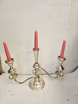 Brand New Grande Baroque by Wallace Sterling Silver Candelabra 3-Light 13" #4101 - Image 1 of 4