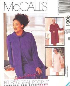 Vestido McCall's Misses de 1990 patrón Palmer Pletsch 9081 talla 10 SIN CORTAR - Imagen 1 de 2