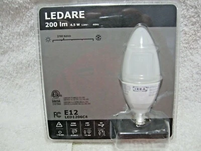 LEDARE 44 Watt Equivalent 200 Lumen 2700K E12 Candelabra Base Bulb-Uses 4.5 Watt - Image 1 of 4