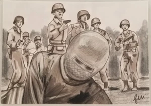 Geri Centonze Original Sketch ACEO - The Day The Earth Stood Still - Klaatu Shot - Picture 1 of 2