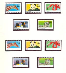 USA 2705-2710 Zoo animals booklet stamps, mint and used etc - Picture 1 of 3
