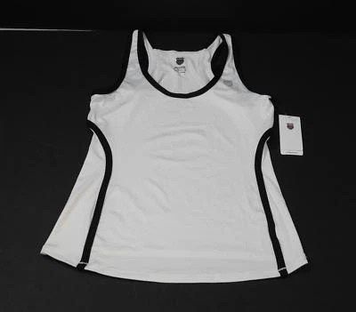 New K-Swiss White Black Trim Racerback Shell Tank UV Protect Small W9 - Image 1 of 4