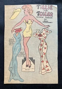 Tolle alte Tillie the Toiler, Sunday Funnies Papierpuppe, 1935 Zeitung PD, Vintage - Bild 1 von 1