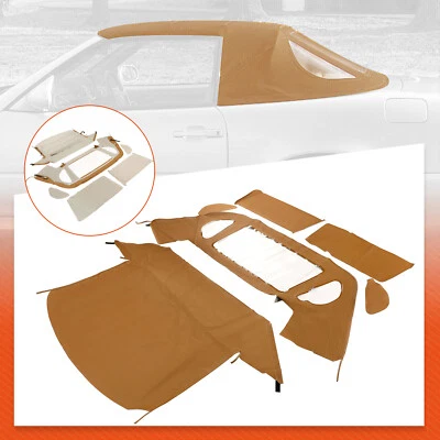 KOJEM For Mercedes R129 SL 1990-2002 Convertible Soft Top Tan w/ Plastic Window - Image 1 of 4