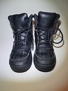 Boy's Nike ACG Woodside II High Triple Black Leather/Nylon Boots (3Y) 524873-001 - Picture 1 of 8