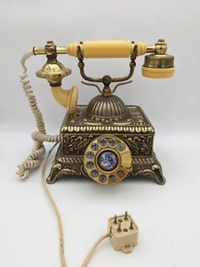 Vintage Yellow Rotary Phone Corded Princess Imperial Telephone Prop Collector - Picture 1 of 19
