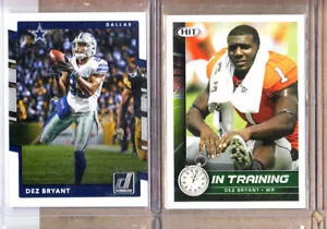Dez Bryant - 2 Card Lot-1 2010 Sage Hit IT Rookie+1 2017 Donruss-Mint-Cowboys - Picture 1 of 2