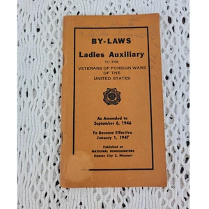 Vintage 1947 Ladies Auxiliary By Laws Veterans of Foreign Wars US Booklet - Bild 1 von 11