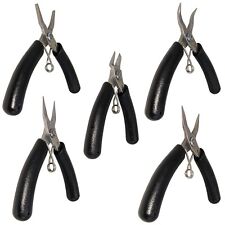 5 Piece Set Stainless Steel Precision Cutters + Round/Long/Flat/Bent Nose Pliers
