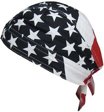 New MTL Cotton Premium Lined USA American Flag Patriotic Skull Cap Do Rag