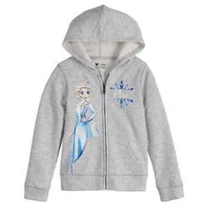 Disney Frozen Youth Girls Size 8 Gray Zip Up Jacket with Elsa Character NWT - Picture 1 of 11