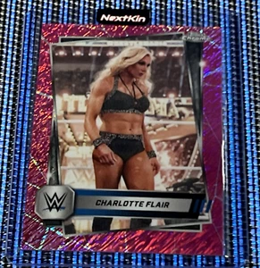 2025 Topps Chrome WWE Charlotte Flair Pink Shimmer Refractor 123 TOPPS BUY BACK - Picture 1 of 3