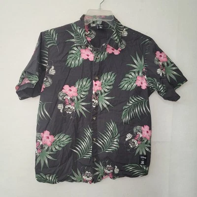 Camisa Disney Neff Para Hombres Pequeña Hawaiana Abotonada Floral Mickey Mouse Tropical Foto 1 de 4