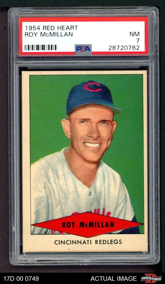 1954 Red Heart Roy McMillan    Reds PSA 7 - NM - Image 1 of 1