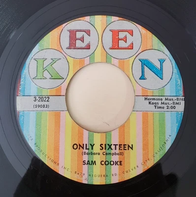 Sam Cooke ONLY SIXTEEN (GREAT SOUL 45) KEEN 2022 PLAYS VG+ TO VG++ Foto 1 de 4