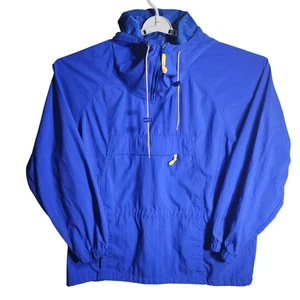Eddie Bauer Pullover Giacca a Vento Anorak Uomo XL Blu Nylon con Cappuccio - Foto 1 di 6