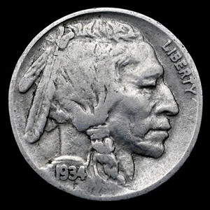 1934P Buffalo Nickel 5 Cent Coin, km134 - Nice Coin 🇺🇸 💠 🗺 - Picture 1 of 5