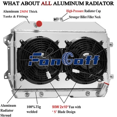 3Row Radiator Shroud Fan FITS 1970-1974 1971 Datsun 240z 260z,2.4L/2.6L AT CC110 - Image 1 of 4
