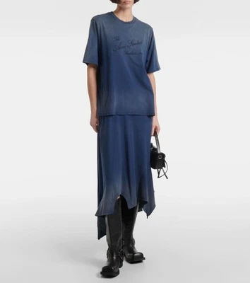 ACNE STUDIOS Emiro Cotton T-shirt Midi Dress Navy Blue Sz M Org $650 - Image 1 of 4