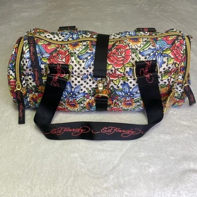 Bolsa Ed Hardy Christian Audigier rosa interior floral pantera - Imagem 1 de 4