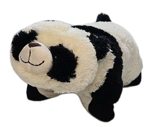 Pillow Pets Panda Plüsch 18 Zoll faltbares Stofftier Kissen schwarz weiß Pandabär - Bild 1 von 23