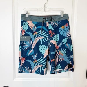 Boys Rip Curl Boardshorts Size 16 Hawaiian Print Swimsuit - Picture 1 of 6