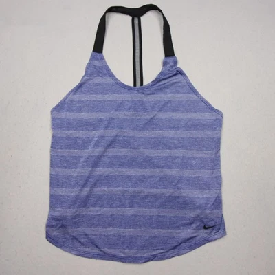 Camiseta sin mangas Nike Dri-FIT para mujer pequeña azul espalda deportiva calce suelto correr gimnasio Foto 1 de 4