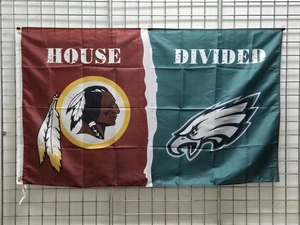 Washington Redskins / Philadelphia Eagles House geteilte Flagge 3 Fuß x 5 Fuß Flagge Banner - Bild 1 von 1