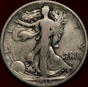 1918-S San Francisco Mint Silver Walking Liberty Half - Picture 1 of 2
