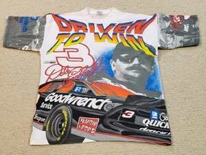 Vtg 90s Dale Earnhardt Driven To Win Racing NASCAR AOP All Over Print T Shirt  - Picture 1 of 10