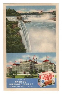 The Home Of Nabisco Shredded Wheat At Niagra Falls NY Multiview Linen Postcard - Photo 1/2