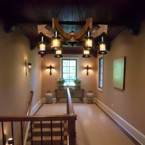 30in Anchor Shaped Chandelier 6-Light Glass Pendant Lamp Hanging Ceiling Fixture - Picture 1 of 10