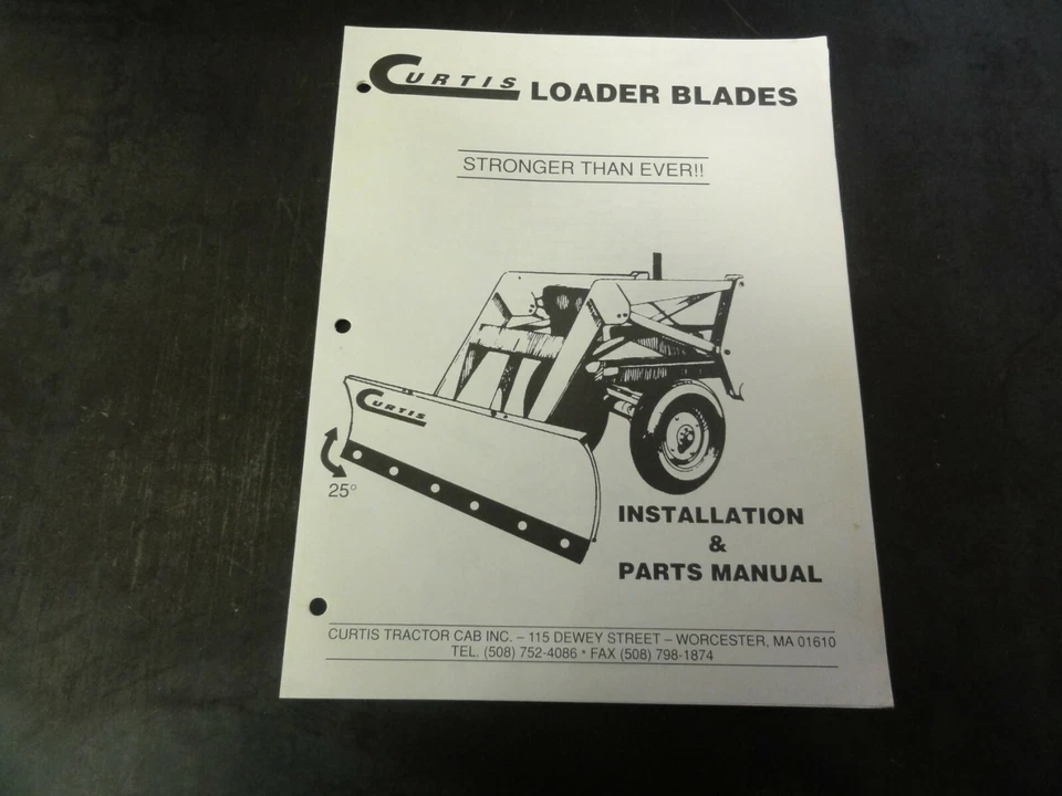 Curtis Loader Blades Installation & Parts Manual - Image 1 of 1