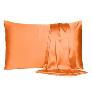 Luxurious Satin Silk Pillowcase Soft Bedding Standard Queen King Pillow Cover - Picture 1 of 249