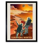 Nasa Space Exploration Job Advert Surveyors 12X16 Inch Framed Art Print