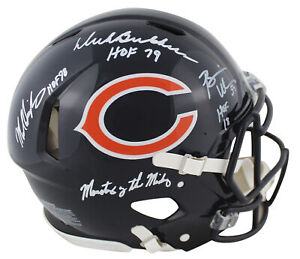 Bears (3) Butkus, Singletary & Urlacher Signed F/S Speed Proline Helmet BAS Wit