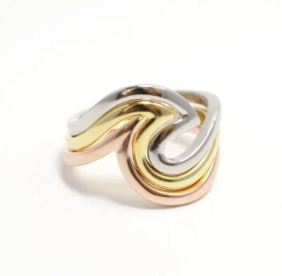 925 Sterling Silver Tri-Color Puzzle Ring - Hawaiian Wave - Image 1 of 2