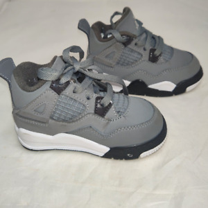 Air Jordan 4 Retro Cool Gray High Top Sneakers Basketball Boys Shoes Size 5C