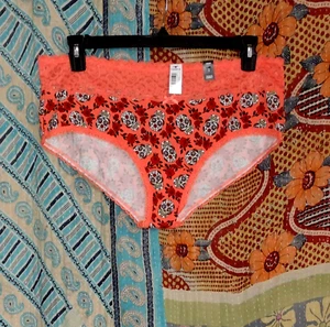 Women s TORRID Sexy Cheeky Sugar Skull Lace Panties NWT's size 2 Coral/Orange - Foto 1 di 2
