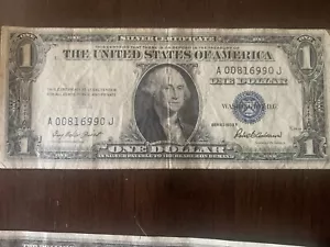 1935-F $1 Silver Certificate- Misalignment ERROR AND 1952 $2 Bill Red Seal - Picture 1 of 7
