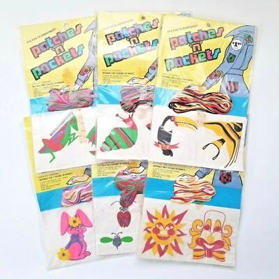 6 kits artesanales de parches bordados planchados vintage años 60 70 PARCHES 'N POCKETS Foto 1 de 3