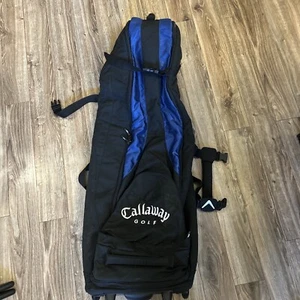 Callaway Golf Travel Bag Soft Case Zippered w Wheels Blue Black for Cart & Stand - Picture 1 of 9