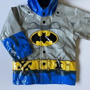Barman Raincoat Size 2T Western Chief 24 Months Hooded Blue Gray Snap Lined - Picture 1 of 19