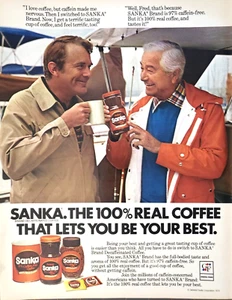 PRINT AD Sanka Brand Decaffeinated Coffee 1979 10x13 Two Men at Marina - Picture 1 of 1