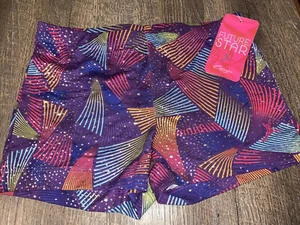 girls capezio future star abstract 80’s style Sparkle dance shorts nwt - Picture 1 of 6