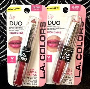 2pk LA COLORS LIP DUO CHARMED CBLC826 LIPSTICK & LIPGLOSS DUO SHINE CANDY SCENT - Picture 1 of 4