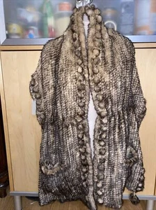 Belle Fare 100% Real Minks Fur Knitted Scarf - Picture 1 of 20